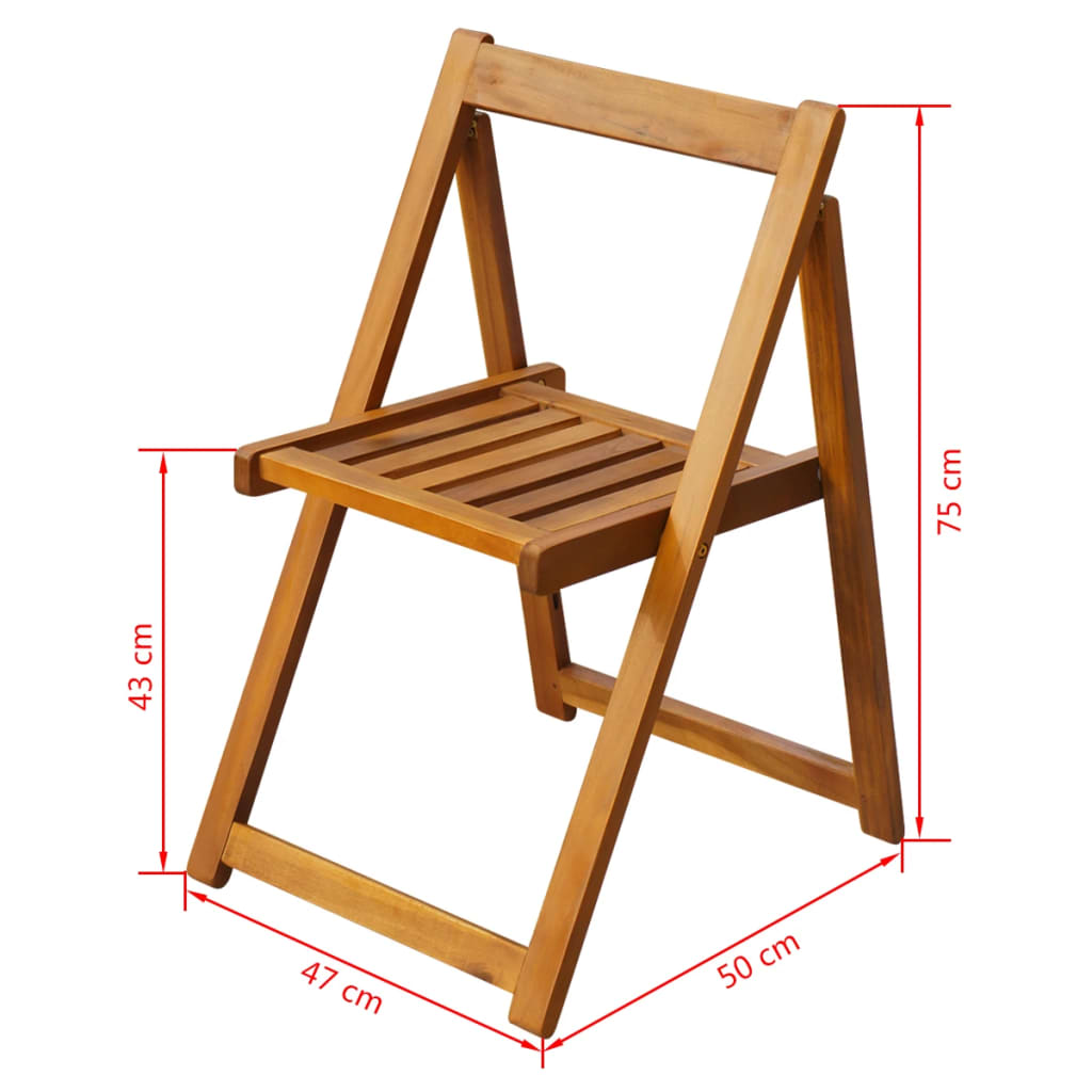 Klappstoler 2 stk heltre akasie