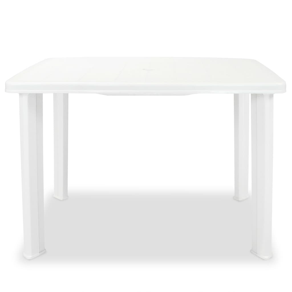 Hagebord hvitt 101x68x72 cm plast