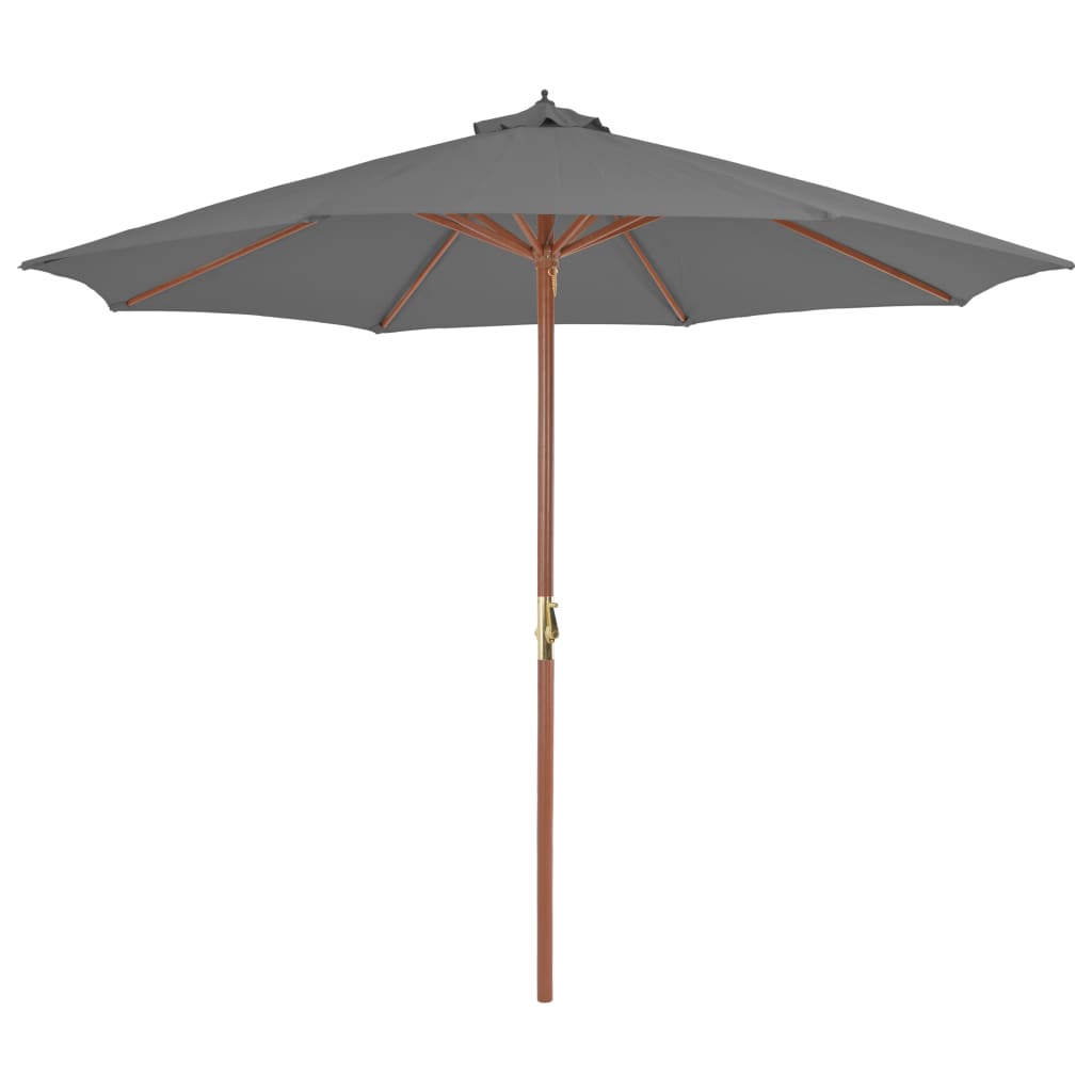 Parasoll med trestang 300 cm antrasitt