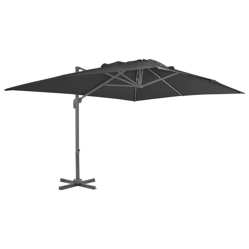 Hengende hageparasoll med aluminiumsstang 400x300 cm antrasitt