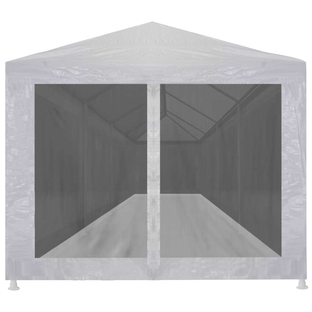 Festtelt med 10 sidevegger av netting 12x3 m