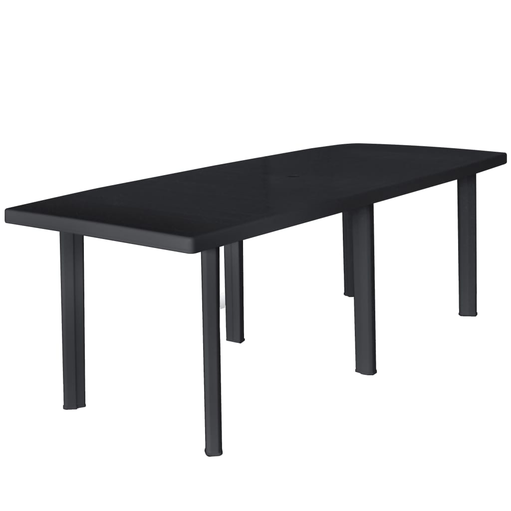 Hagebord antrasitt 216x90x72 cm plast