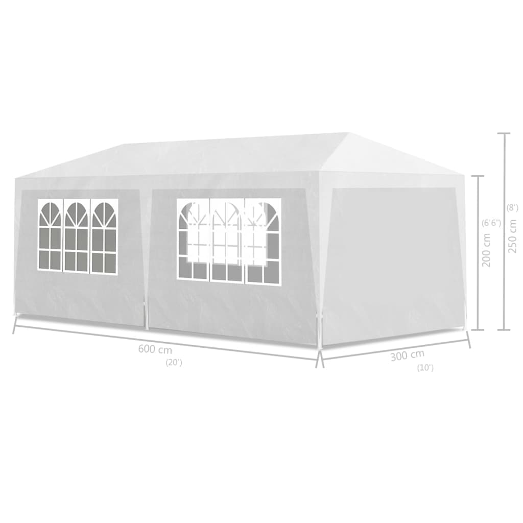 Festtelt 3x6 m hvit
