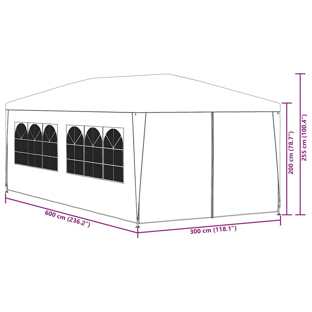 Festtelt 3x6 m blå