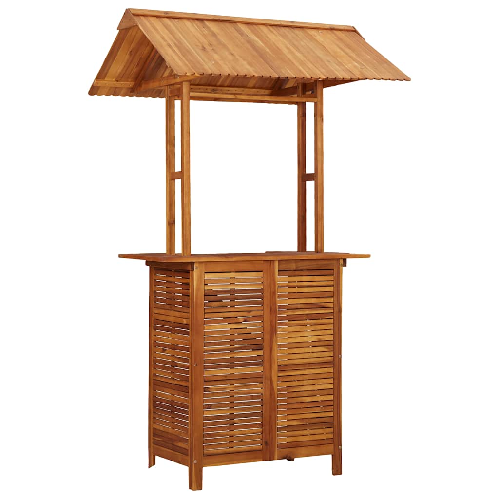 Utendørs barbord med tak 113x106x217 cm heltre akasie