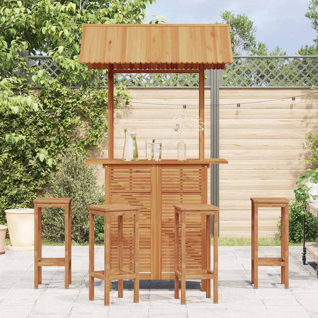 Utendørs barbord med tak 113x106x217 cm heltre akasie