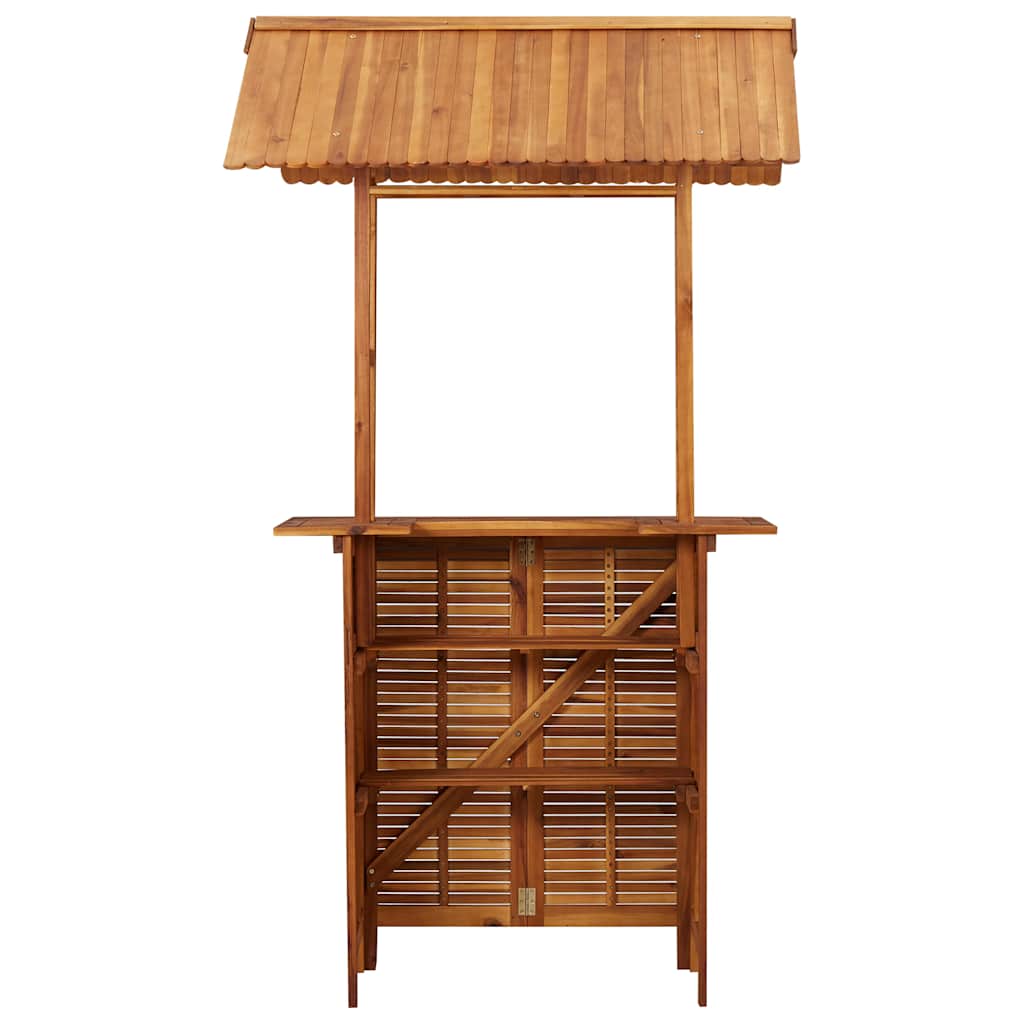 Utendørs barbord med tak 113x106x217 cm heltre akasie