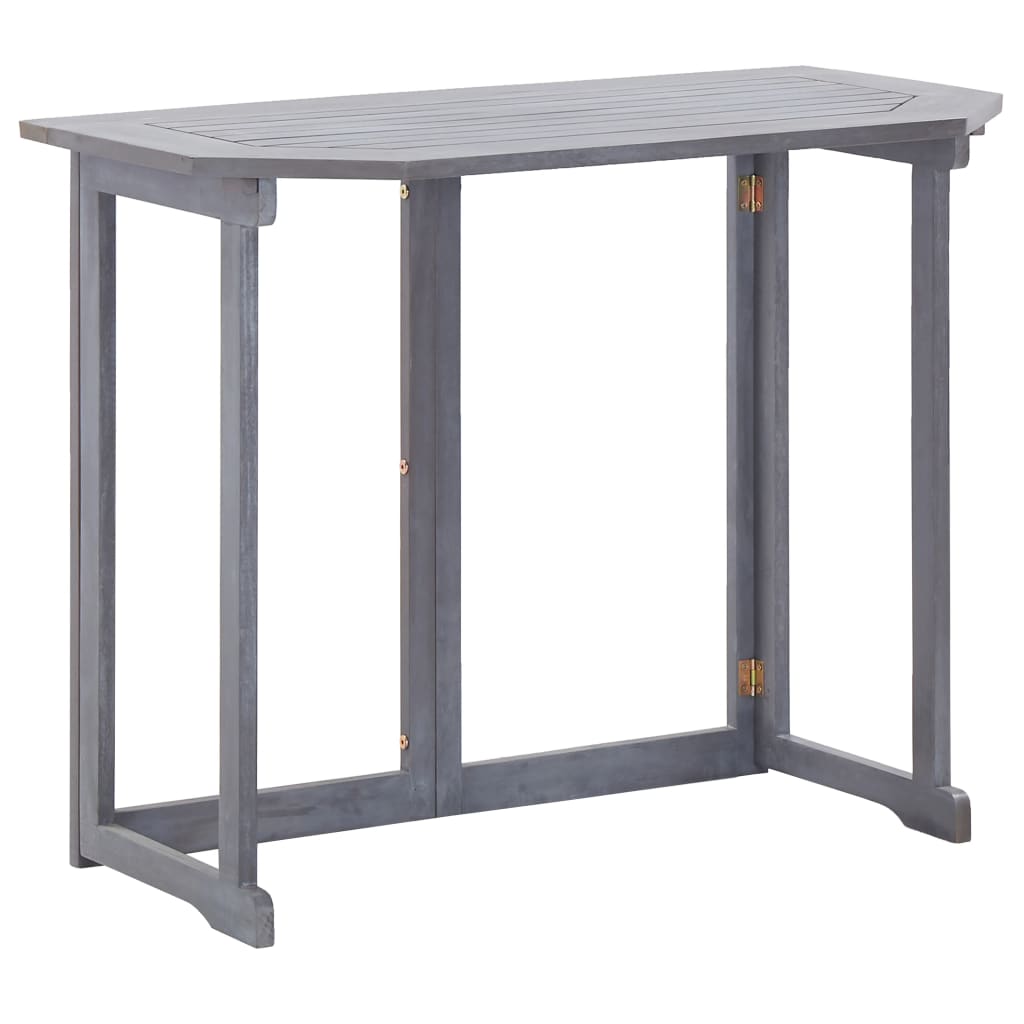Sammenleggbart balkongbord 90x50x74 cm heltre akasie