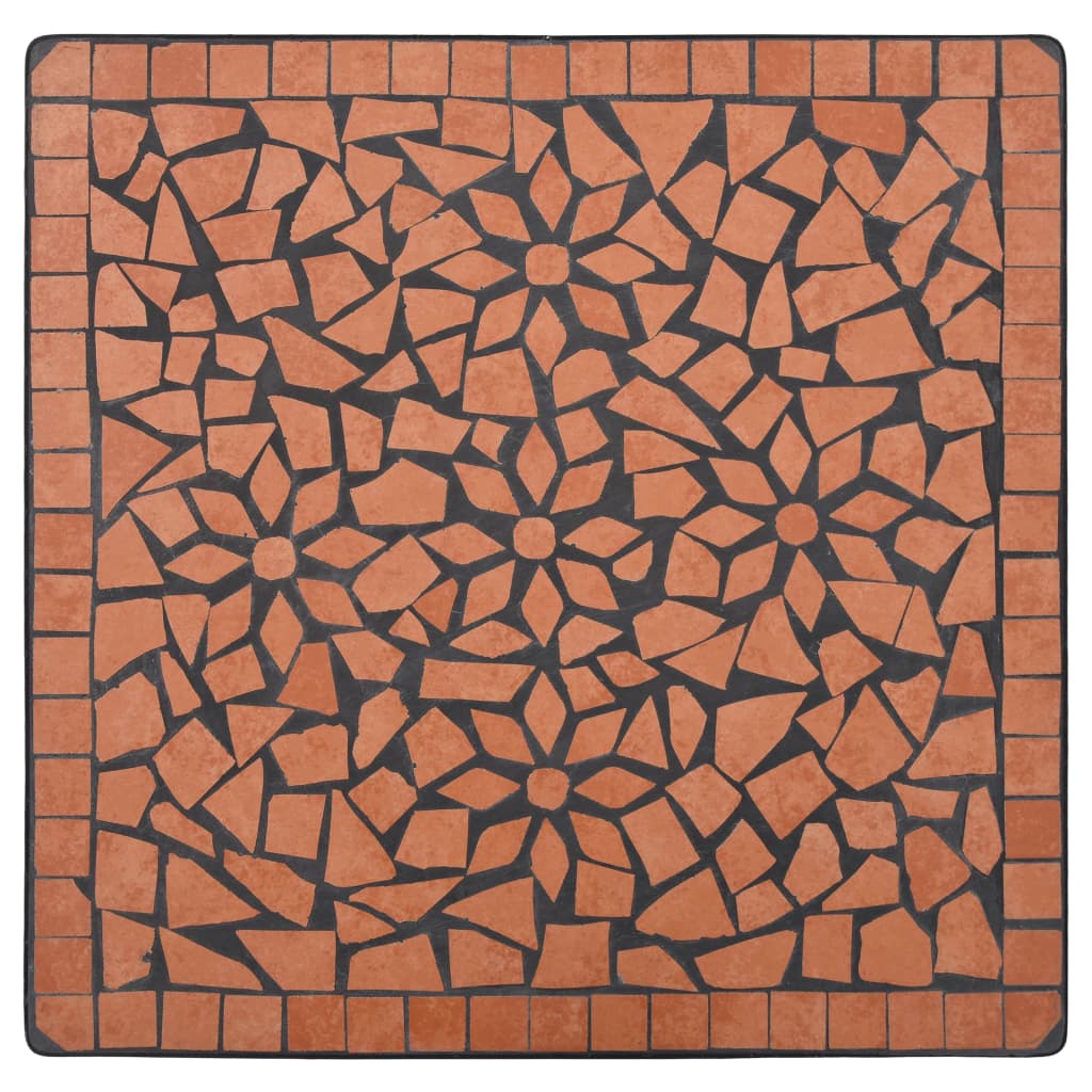 Mosaikkbistrobord terrakotta 60 cm keramikk