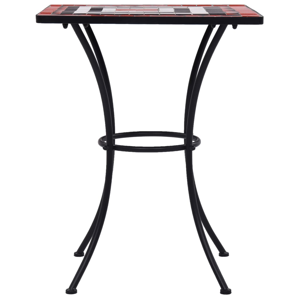 Mosaikkbistrobord terrakotta og hvit 60 cm keramikk