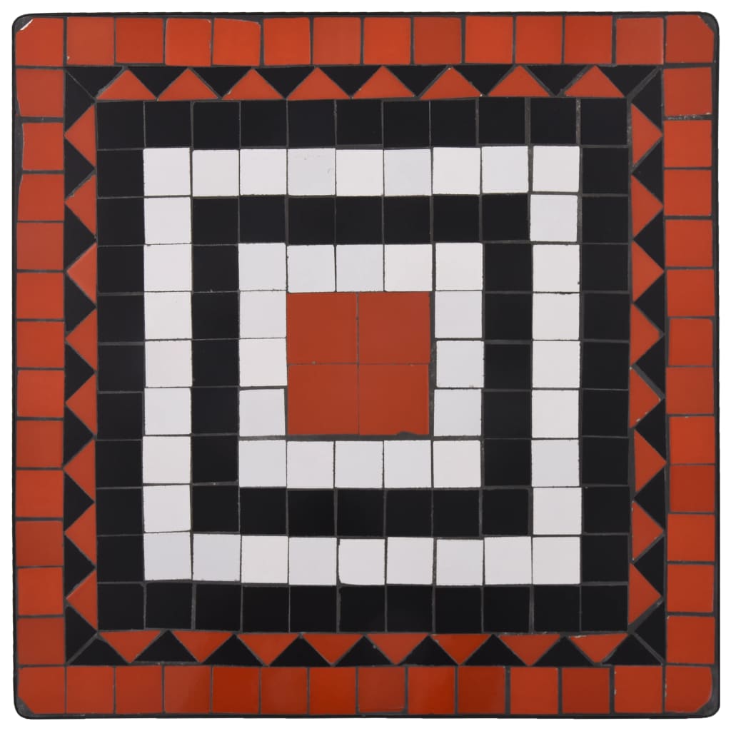 Mosaikkbistrobord terrakotta og hvit 60 cm keramikk