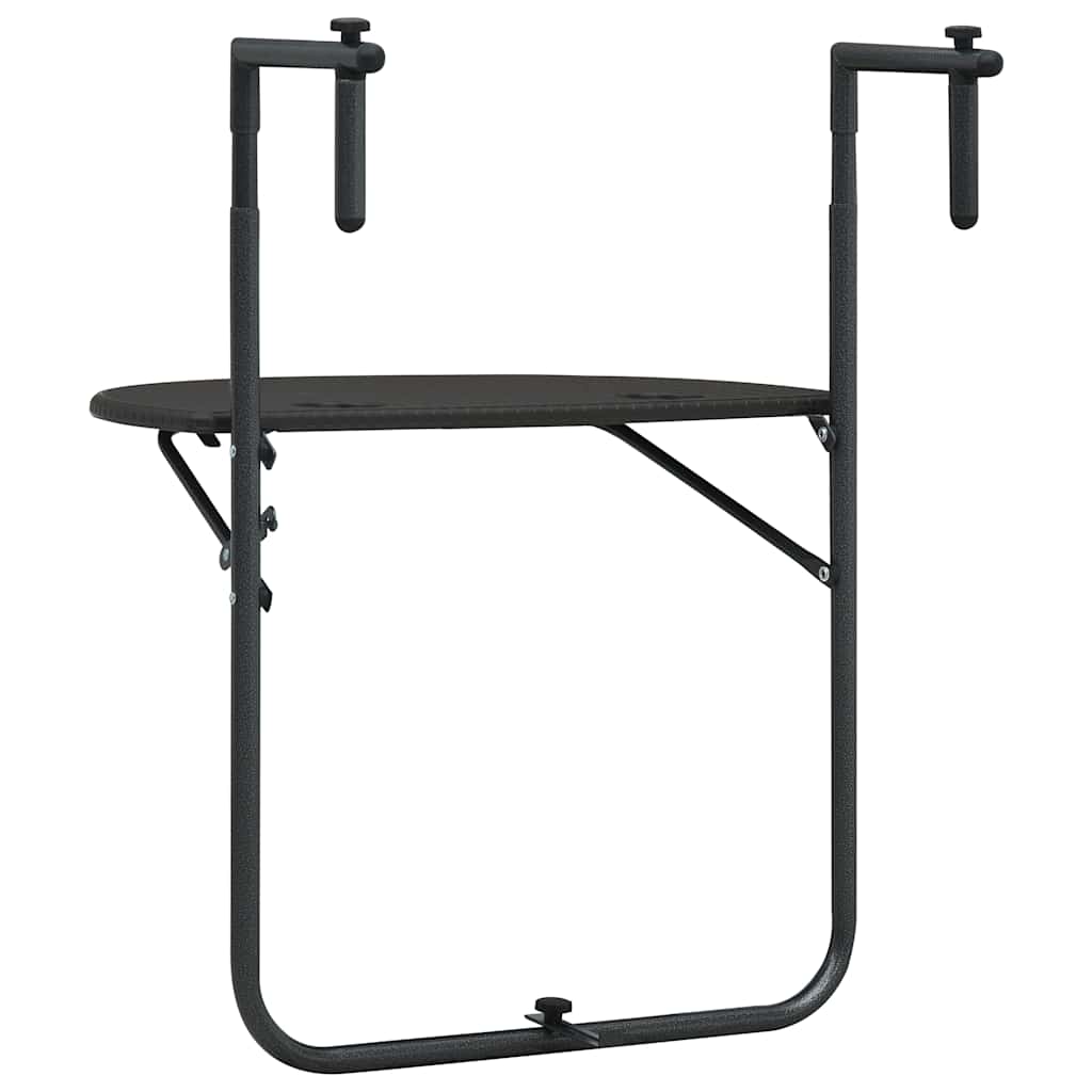 Hengende balkongbord brun 60x64x83,5 cm plast rottingutseende