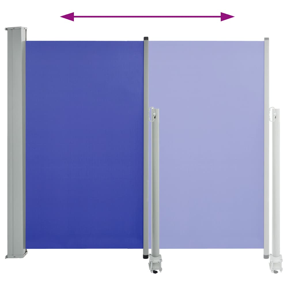 Uttrekkbar sidemarkise 120x300 cm blå