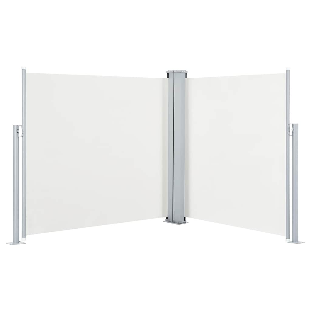 Uttrekkbar sidemarkise 100x600 cm kremhvit