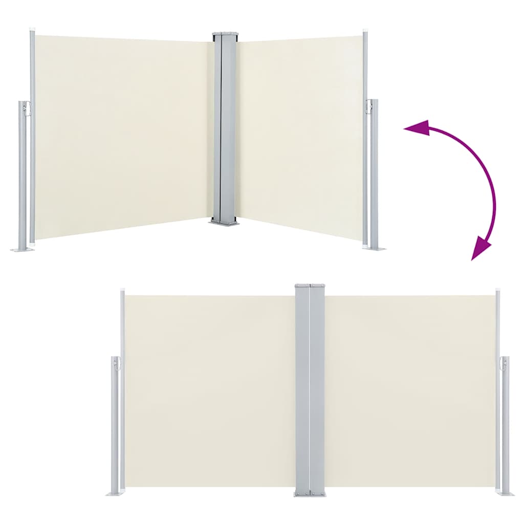 Uttrekkbar sidemarkise 100x600 cm kremhvit