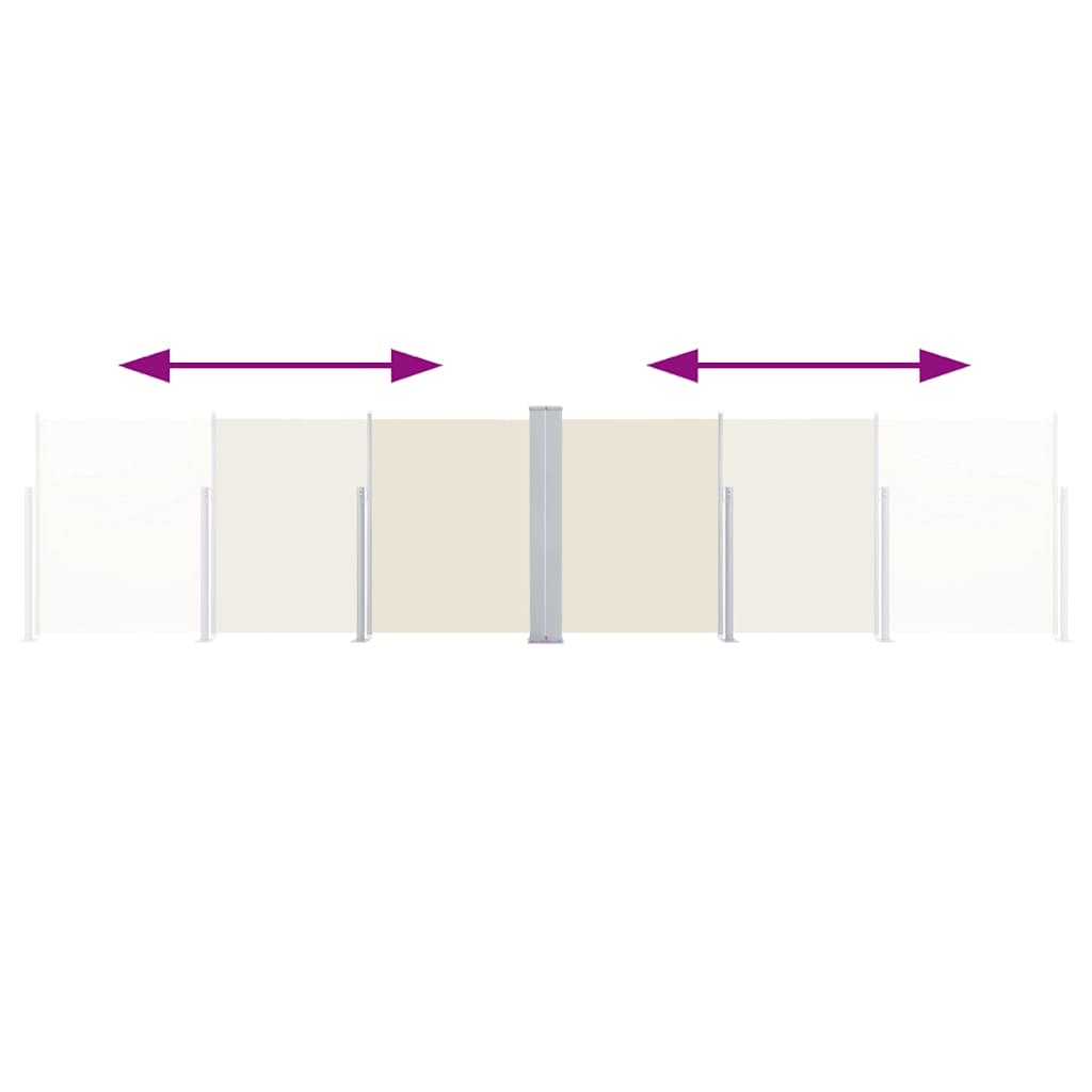 Uttrekkbar sidemarkise 100x600 cm kremhvit