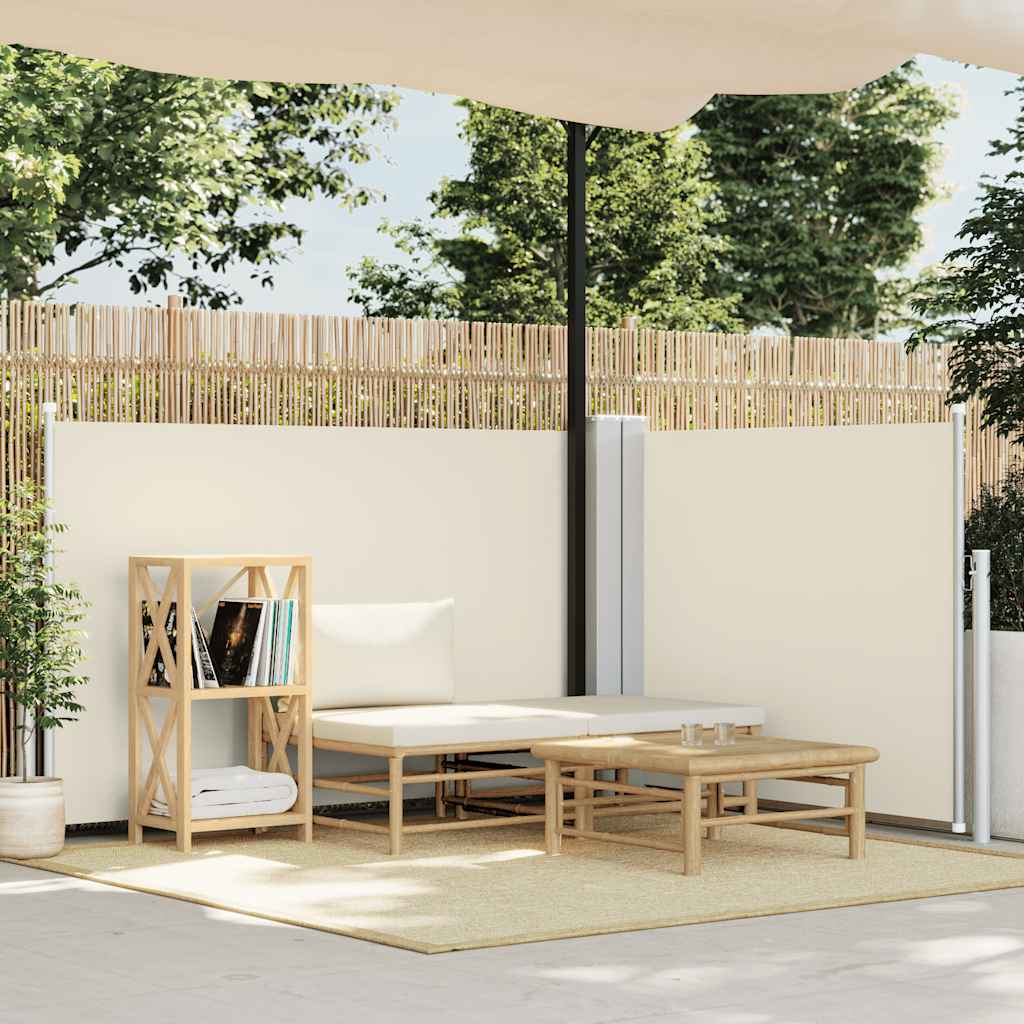 Uttrekkbar sidemarkise 100x600 cm kremhvit