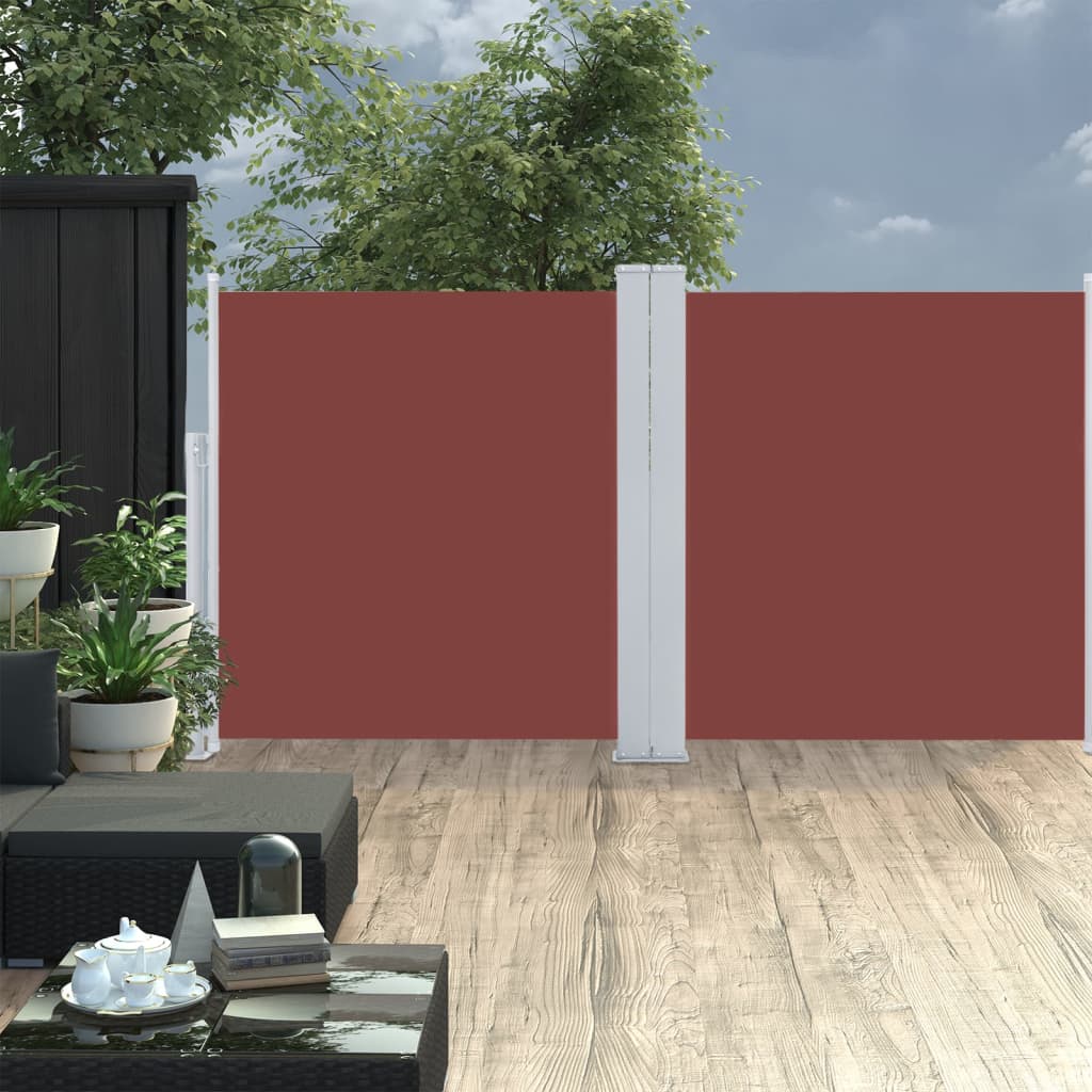 Uttrekkbar sidemarkise 100x600 cm brun