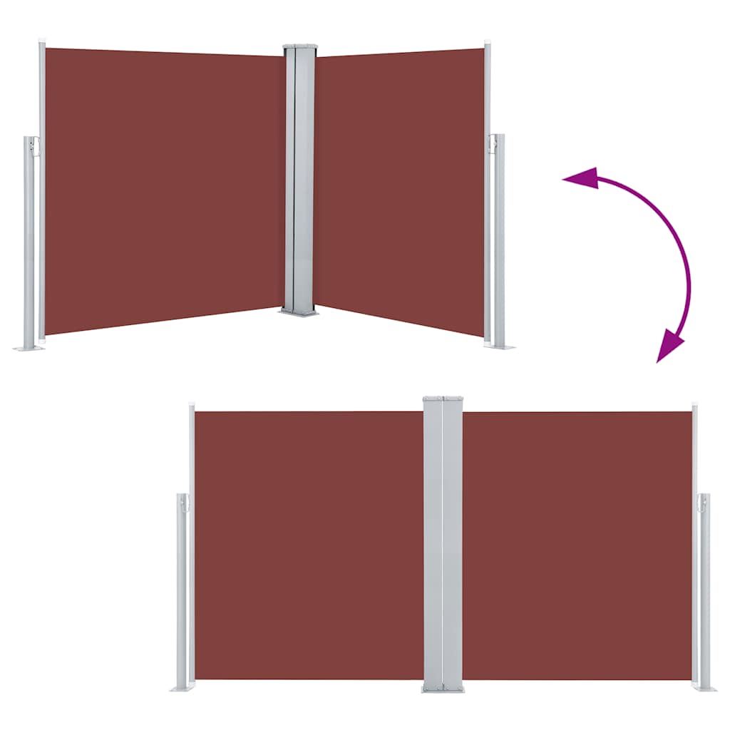 Uttrekkbar sidemarkise 140x600 cm brun