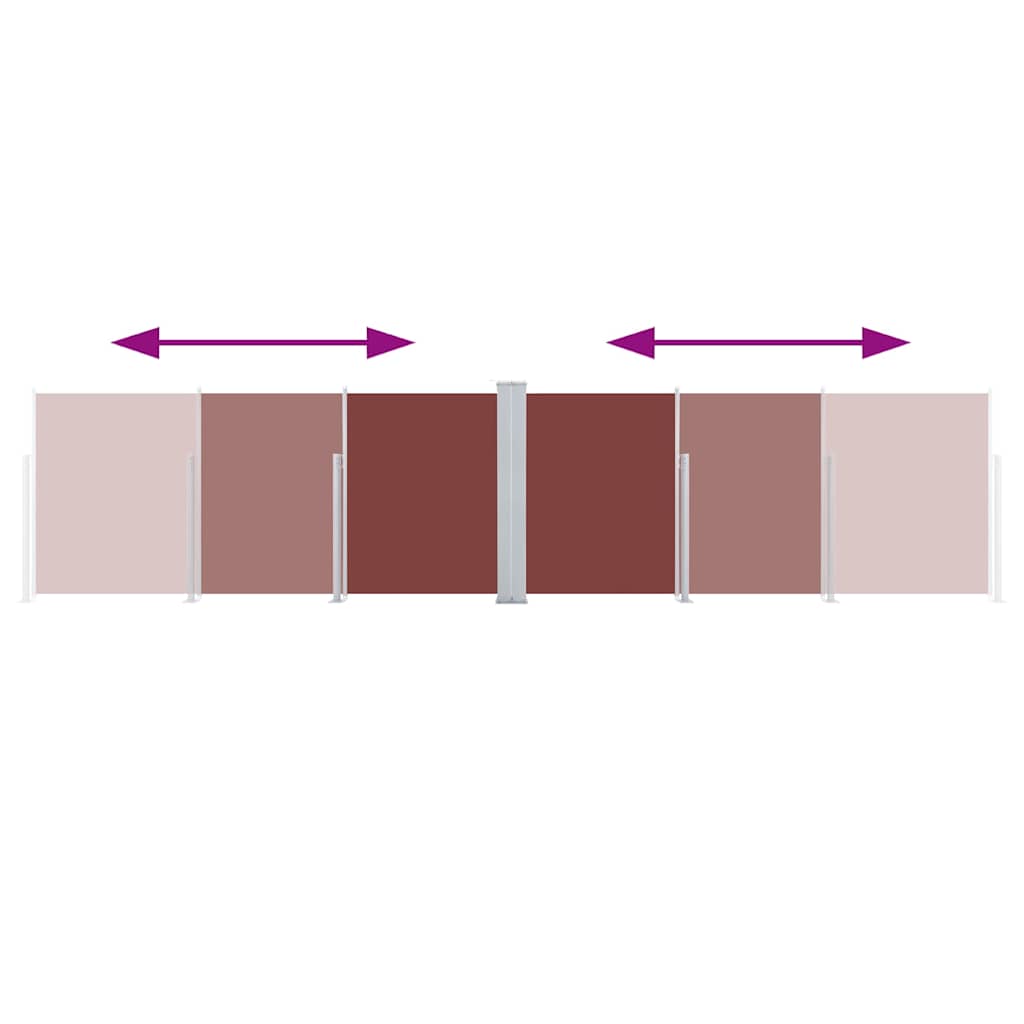 Uttrekkbar sidemarkise 140x600 cm brun