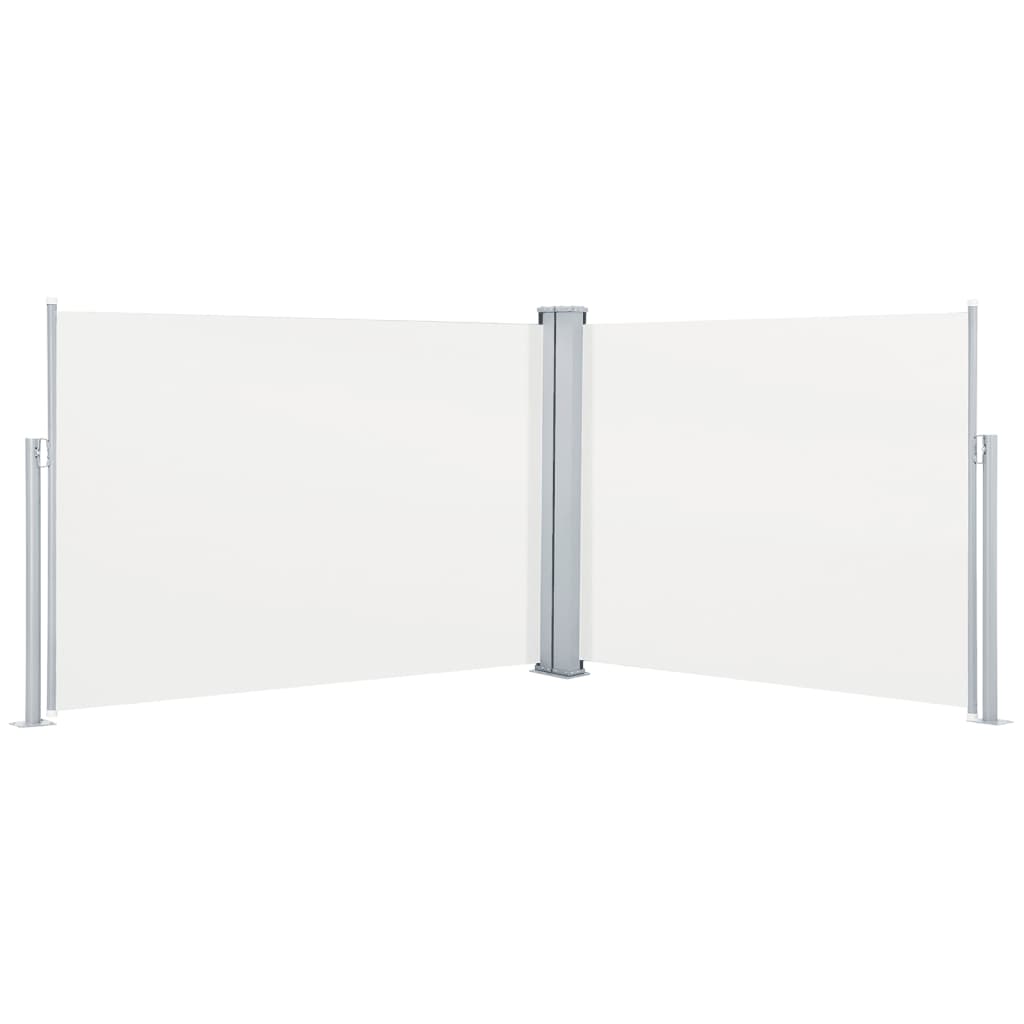 Uttrekkbar sidemarkise 120x1000 cm kremhvit