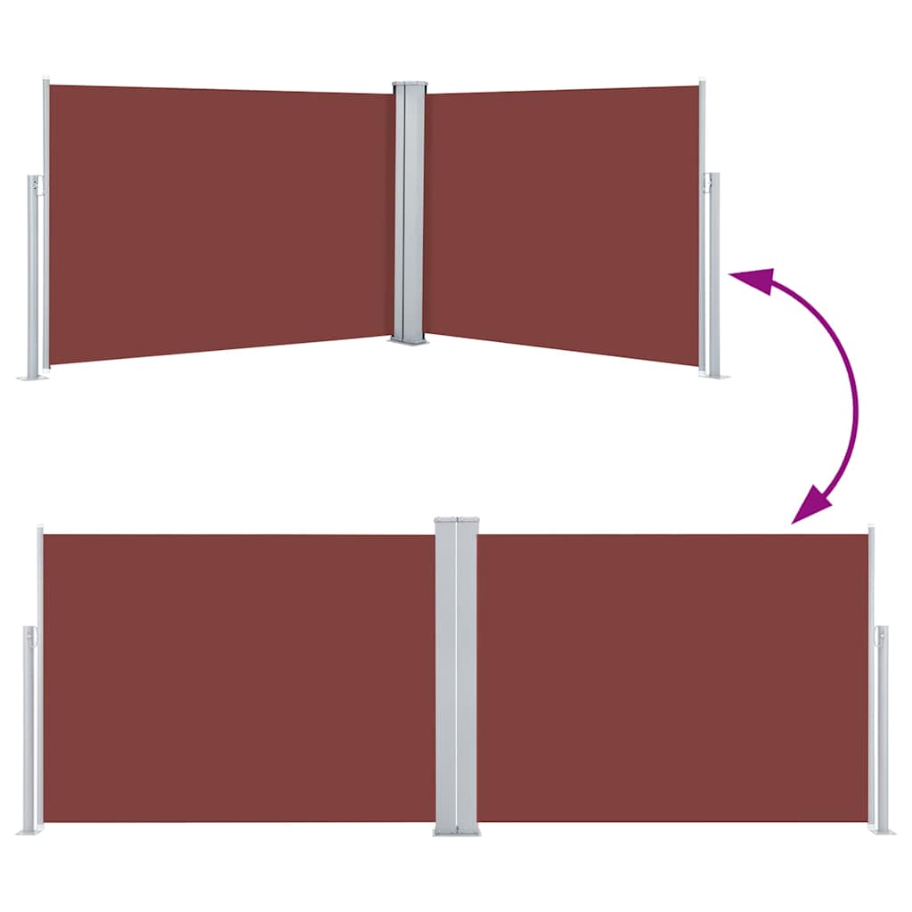 Uttrekkbar sidemarkise 120x1000 cm brun