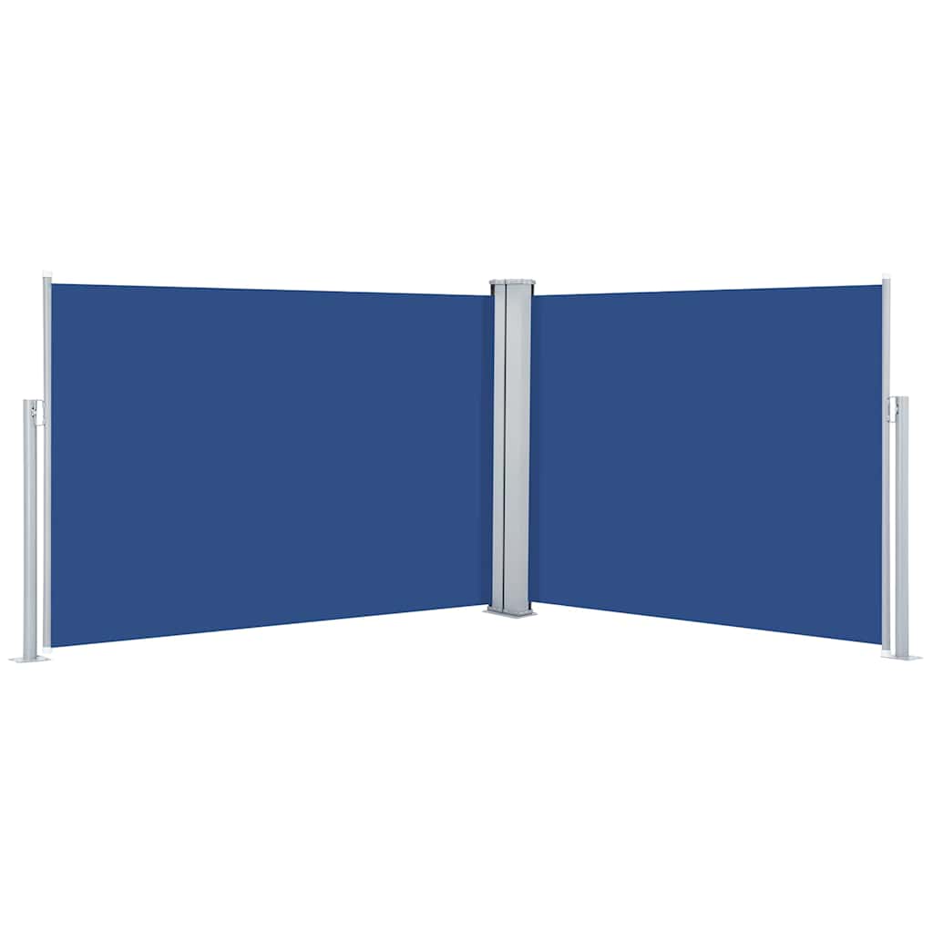Uttrekkbar sidemarkise 120x1000 cm blå