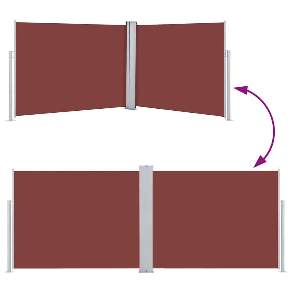 Uttrekkbar sidemarkise 140x1000 cm brun