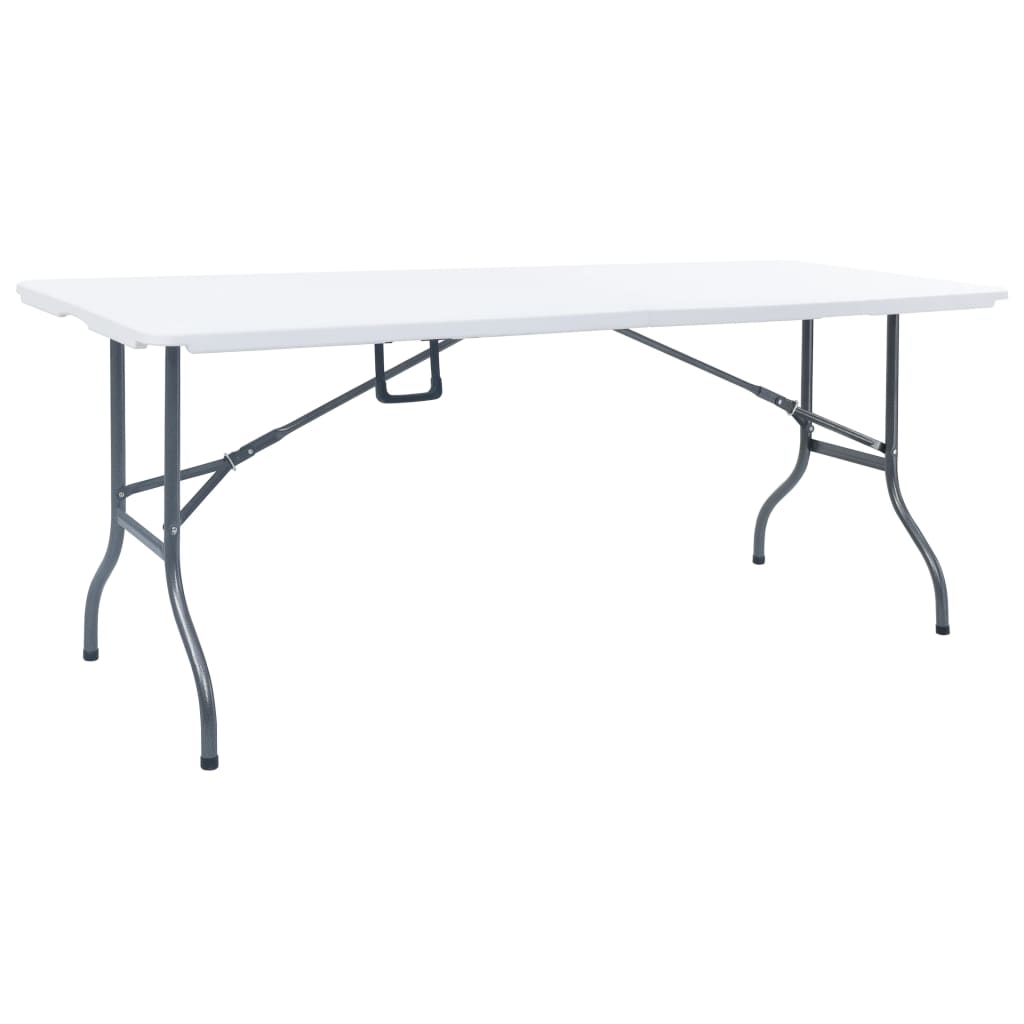 Sammenleggbart hagebord hvit 180x72x72 cm HDPE
