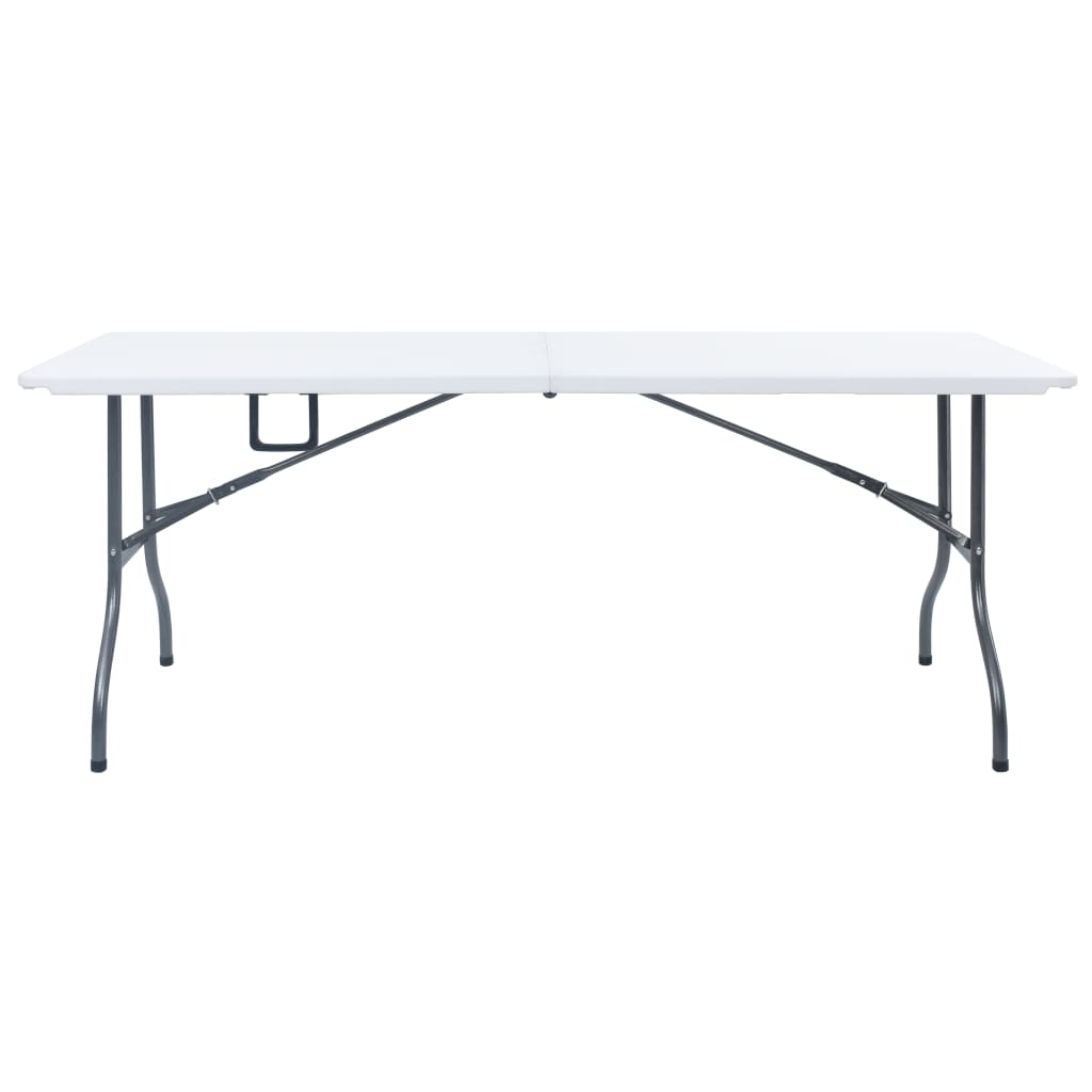 Sammenleggbart hagebord hvit 180x72x72 cm HDPE