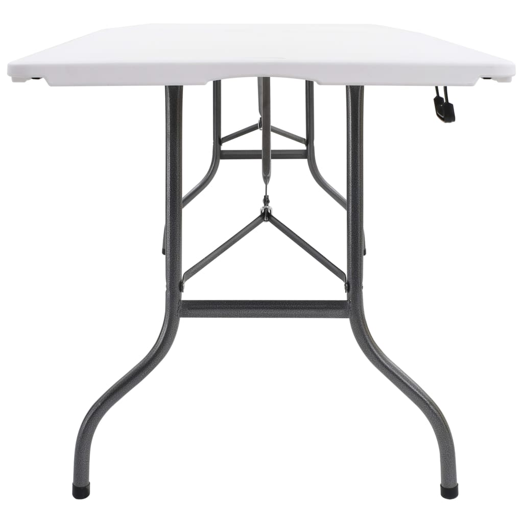 Sammenleggbart hagebord hvit 180x72x72 cm HDPE