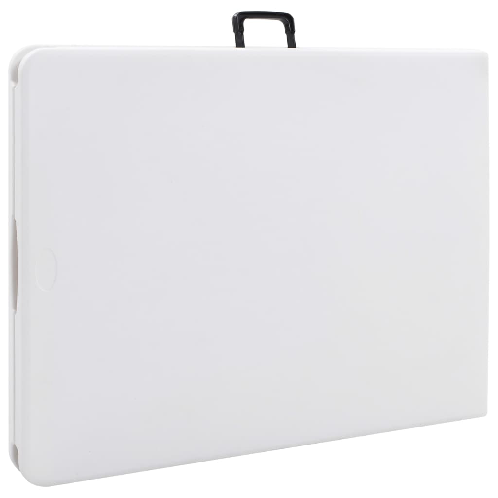 Sammenleggbart hagebord hvit 180x72x72 cm HDPE
