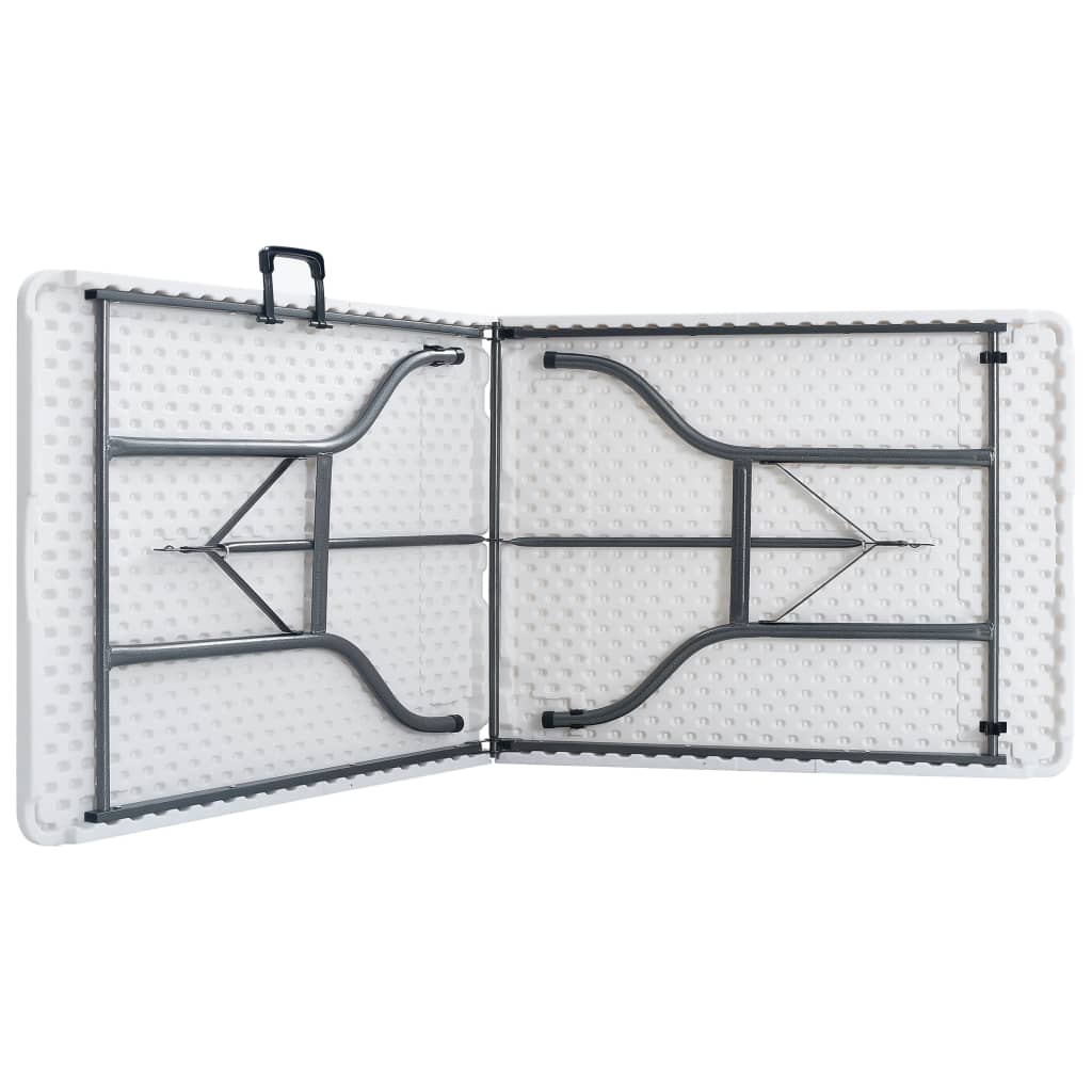 Sammenleggbart hagebord hvit 180x72x72 cm HDPE