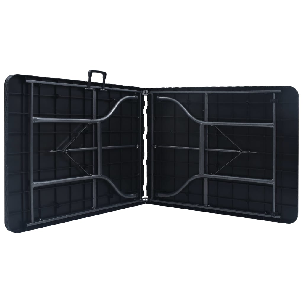 Sammenleggbart hagebord svart 180x75x72 cm HDPE imitert rotting
