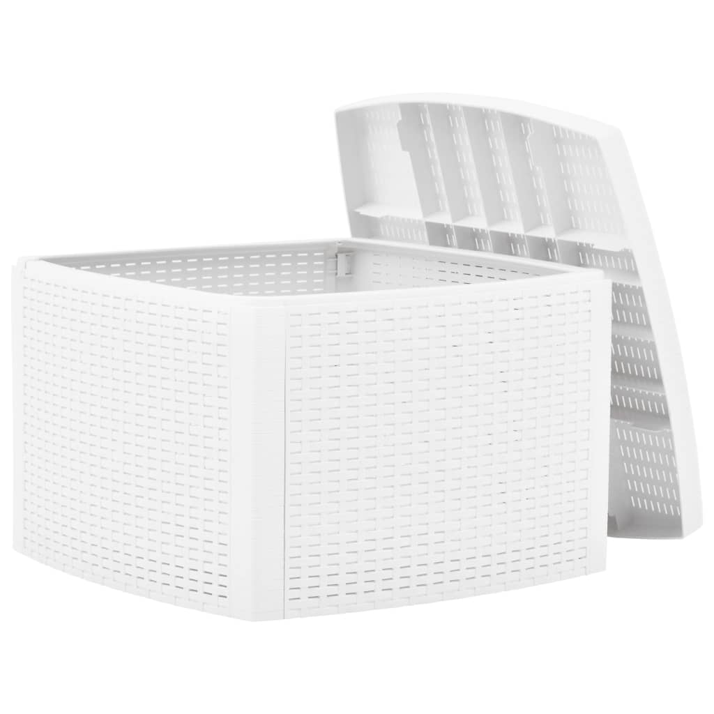 Sidebord hvit 54x54x36,5 cm plast
