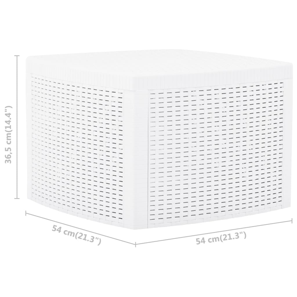 Sidebord hvit 54x54x36,5 cm plast