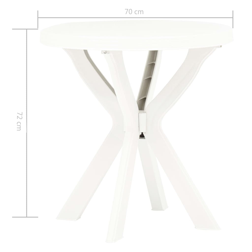 Bistrobord hvit Ø70 cm plast