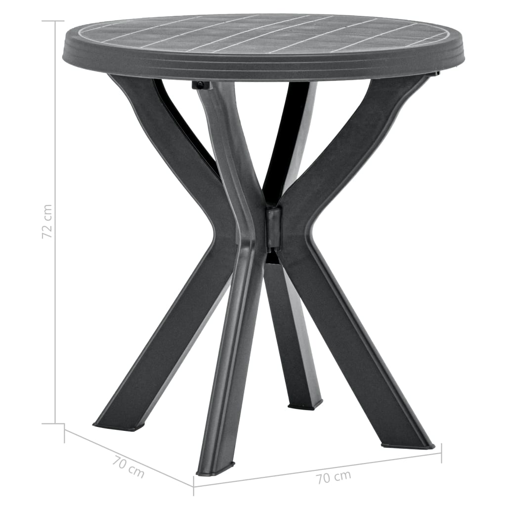 Bistrobord antrasitt Ø70 cm plast