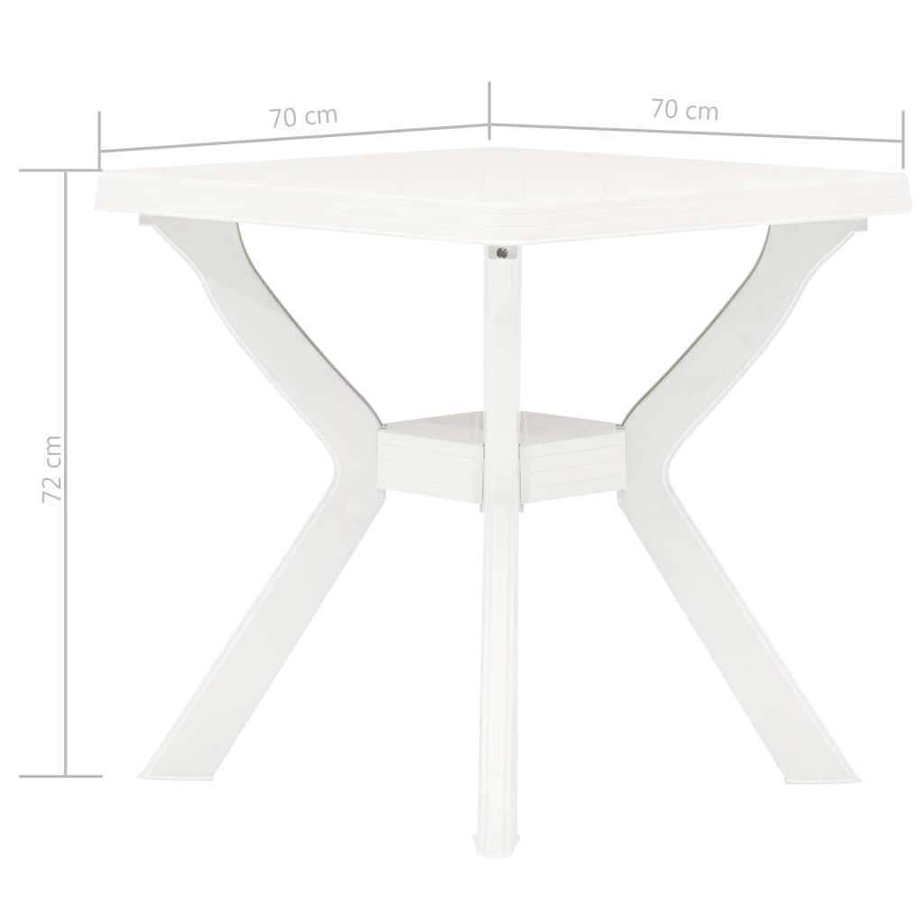 Bistrobord hvit 70x70x72 cm plast