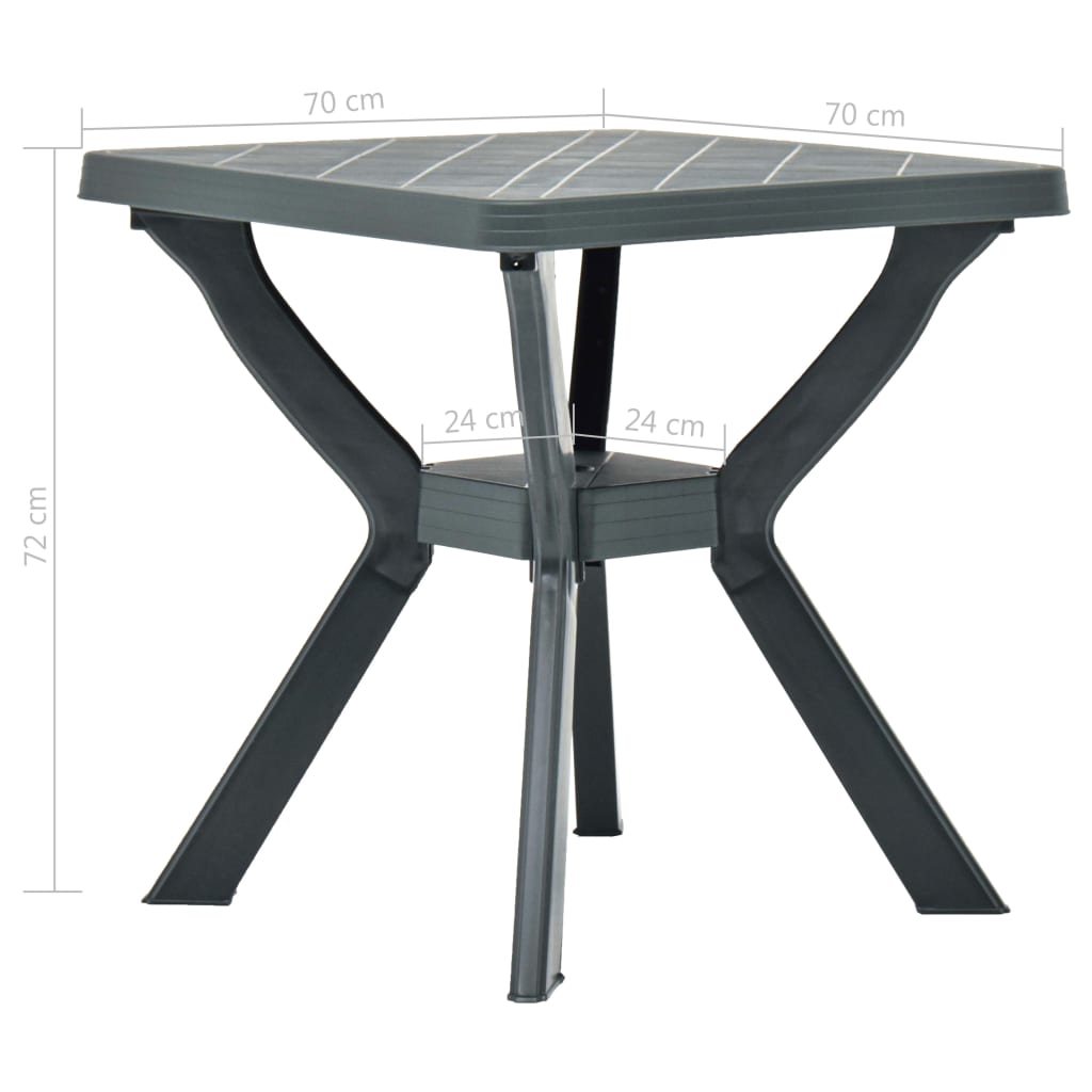Bistrobord grønn 70x70x72 cm plast