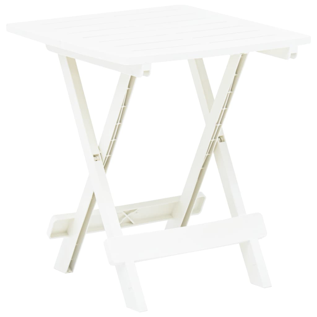 Sammenleggbart hagebord hvit 45x43x50 cm plast