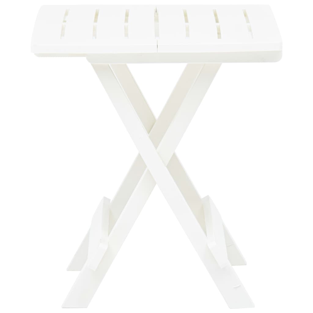 Sammenleggbart hagebord hvit 45x43x50 cm plast