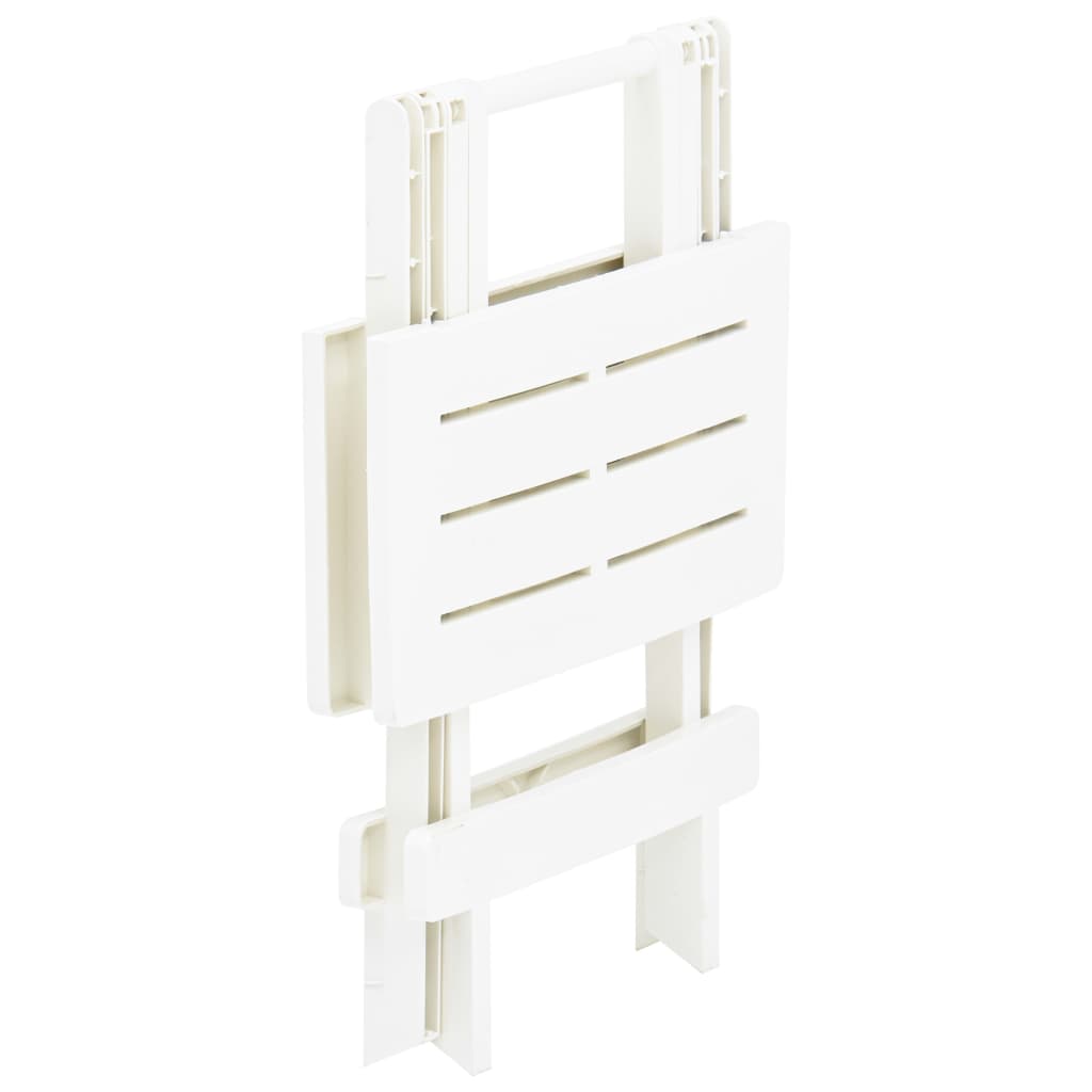 Sammenleggbart hagebord hvit 45x43x50 cm plast