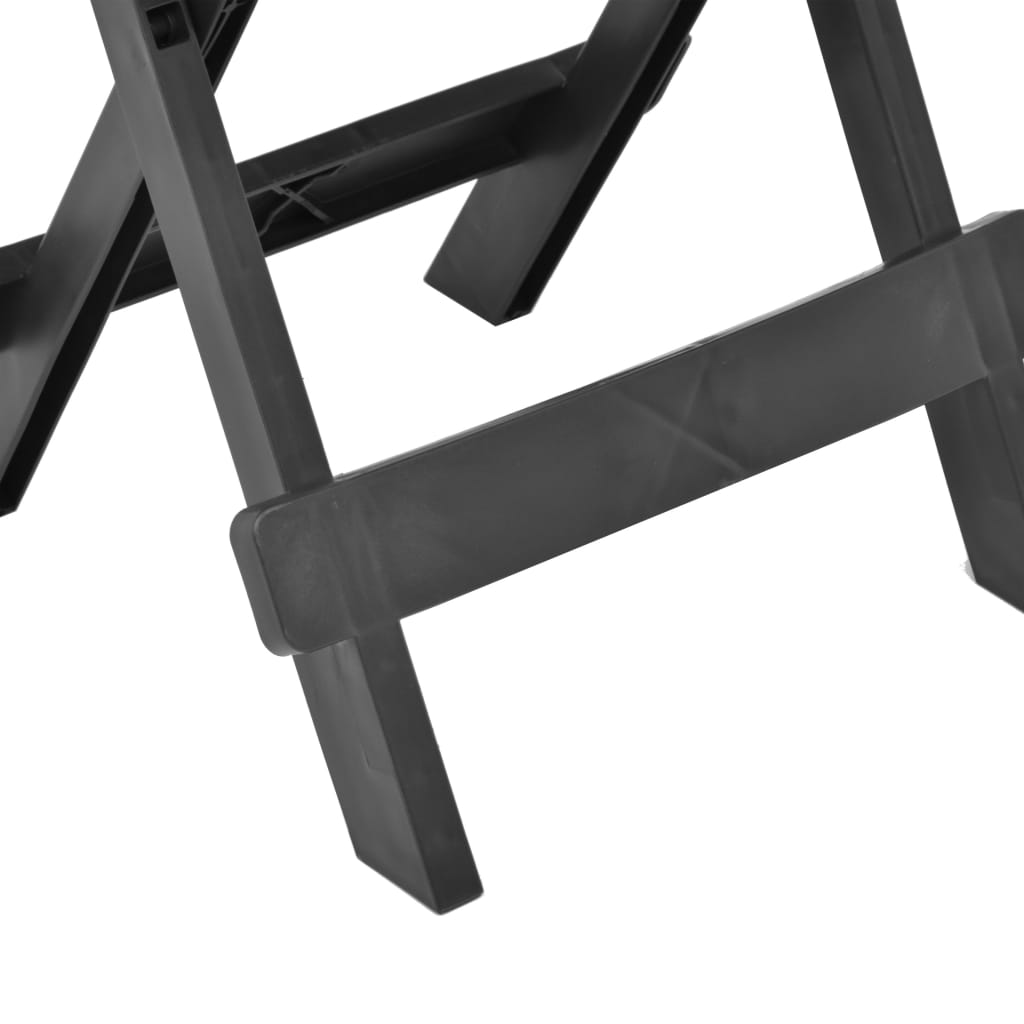 Sammenleggbart hagebord antrasitt 45x43x50 cm plast
