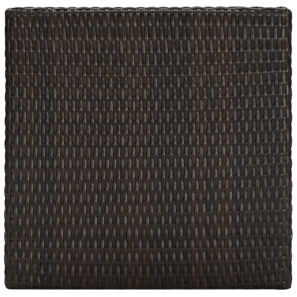 Utendørs barbord brun 60,5x60,5x110,5 cm polyrotting