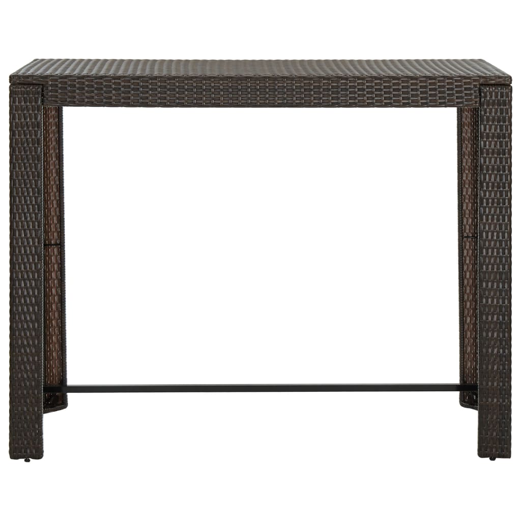 Utendørs barbord brun 140,5x60,5x110,5 cm polyrotting