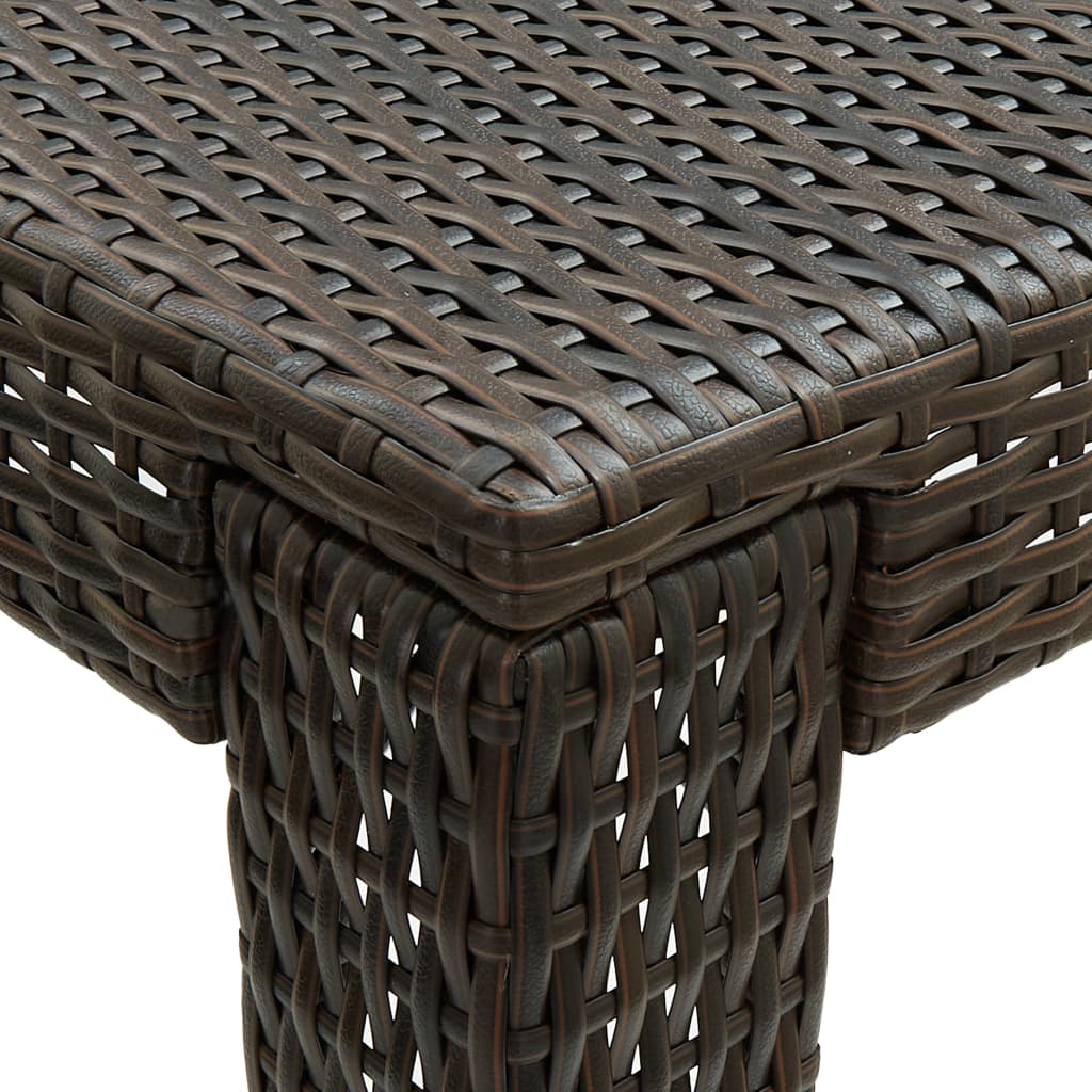 Utendørs barbord brun 140,5x60,5x110,5 cm polyrotting