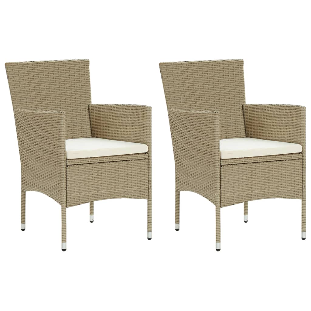 Utendørs spisestoler 2 stk polyrotting beige
