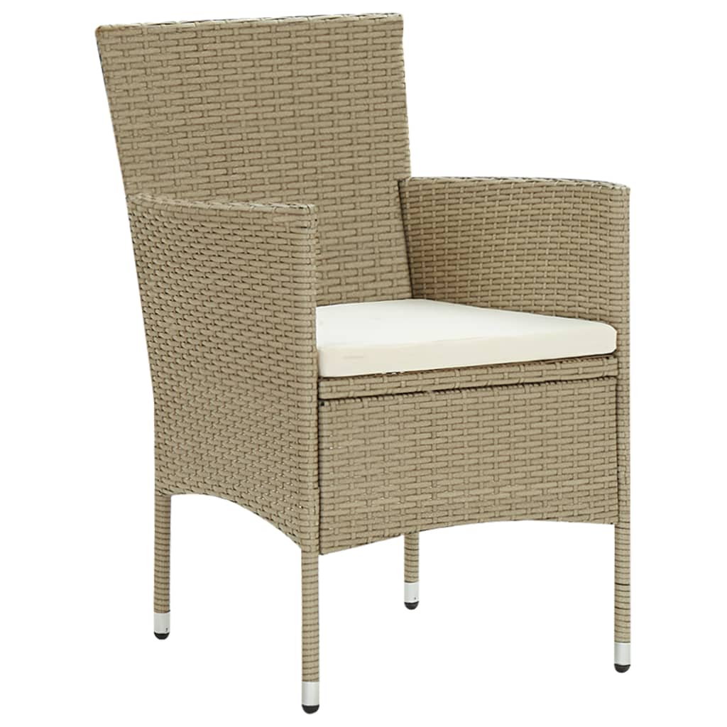 Utendørs spisestoler 2 stk polyrotting beige