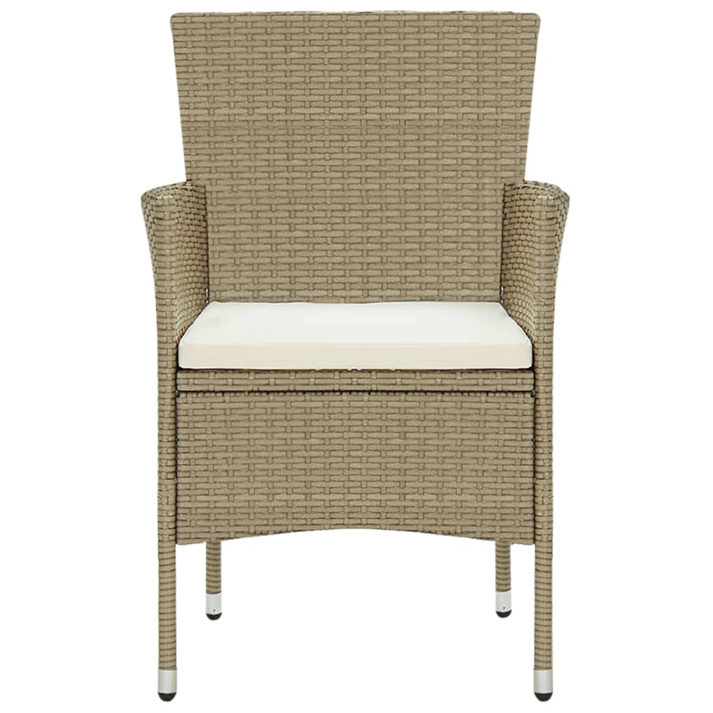 Utendørs spisestoler 2 stk polyrotting beige